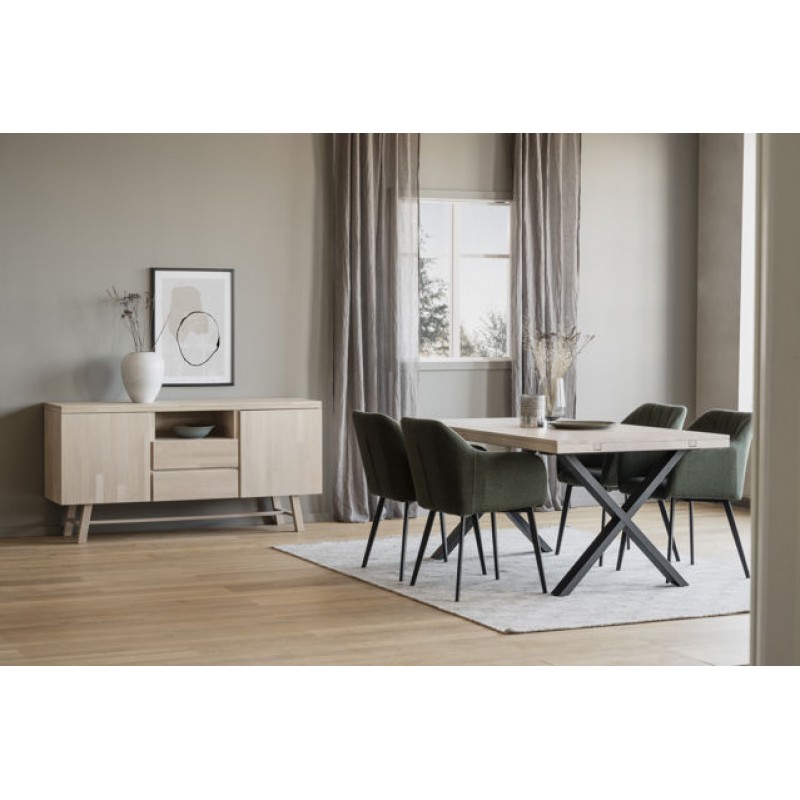 RO Brooklyn Extending Dining Table X 170x95 Whitewash/Black